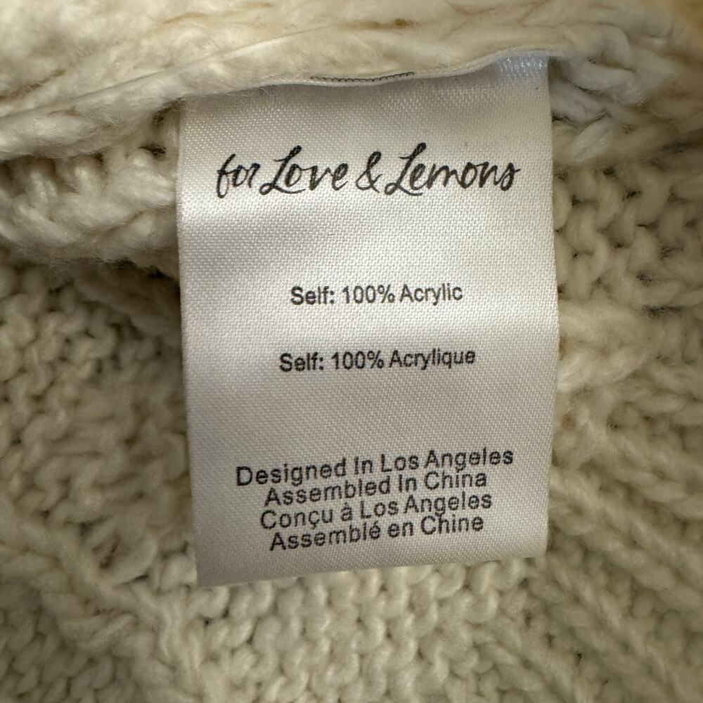 For Love and Lemons Vera Cropped Cut Out Sweater Cream - Picture 8 of 10
